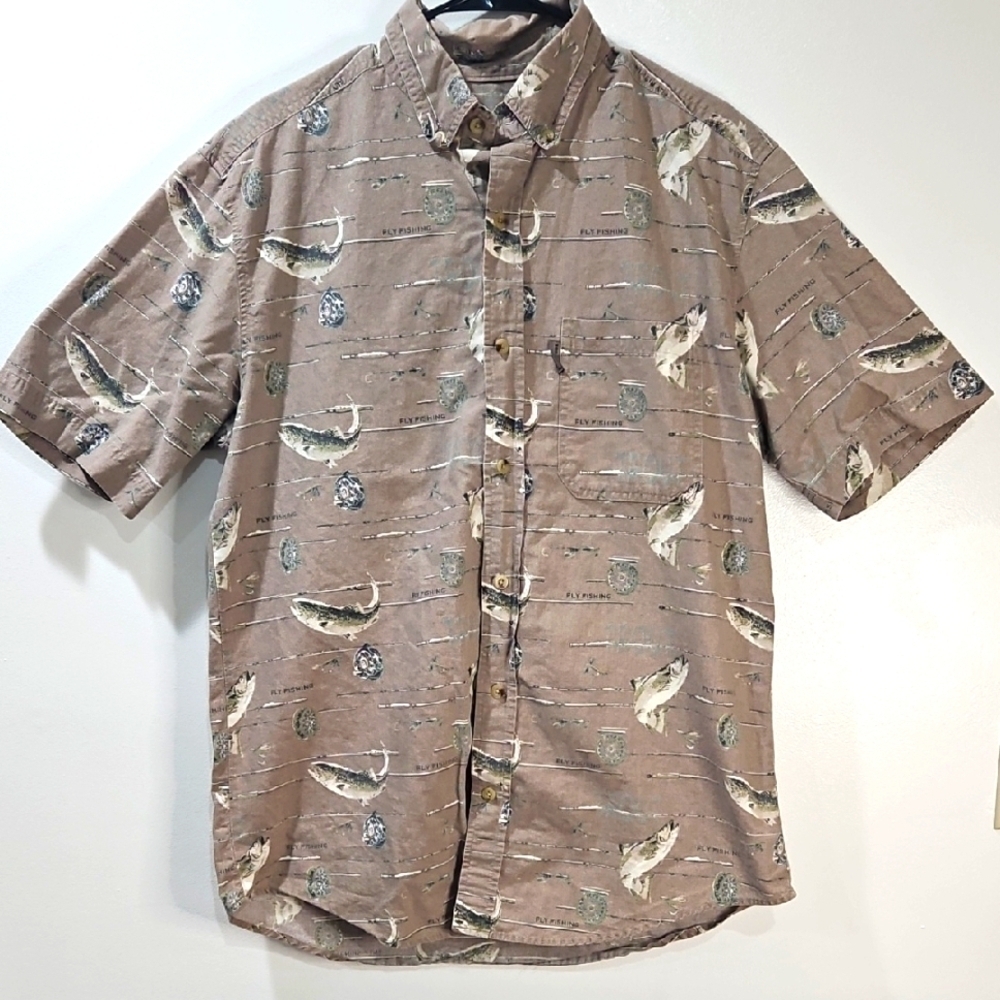 Woolrich Brown Casual Button Down Shirt with Nautical Pattern